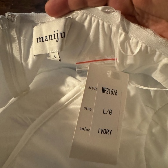 NWT MANIJU Ivory Mini Dress Size Large - Picture 3 of 6